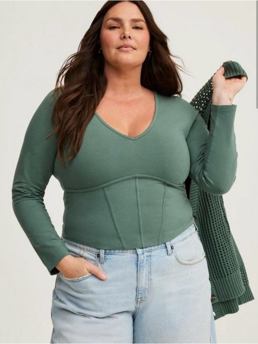 Torrid Foxy V-Neck Corset Top - Size 1X - NWT!